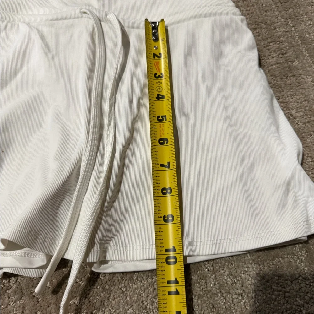 Lanston Sport White‎ Ribbed Athletic Skirt Women's M Tennis Activewear golf